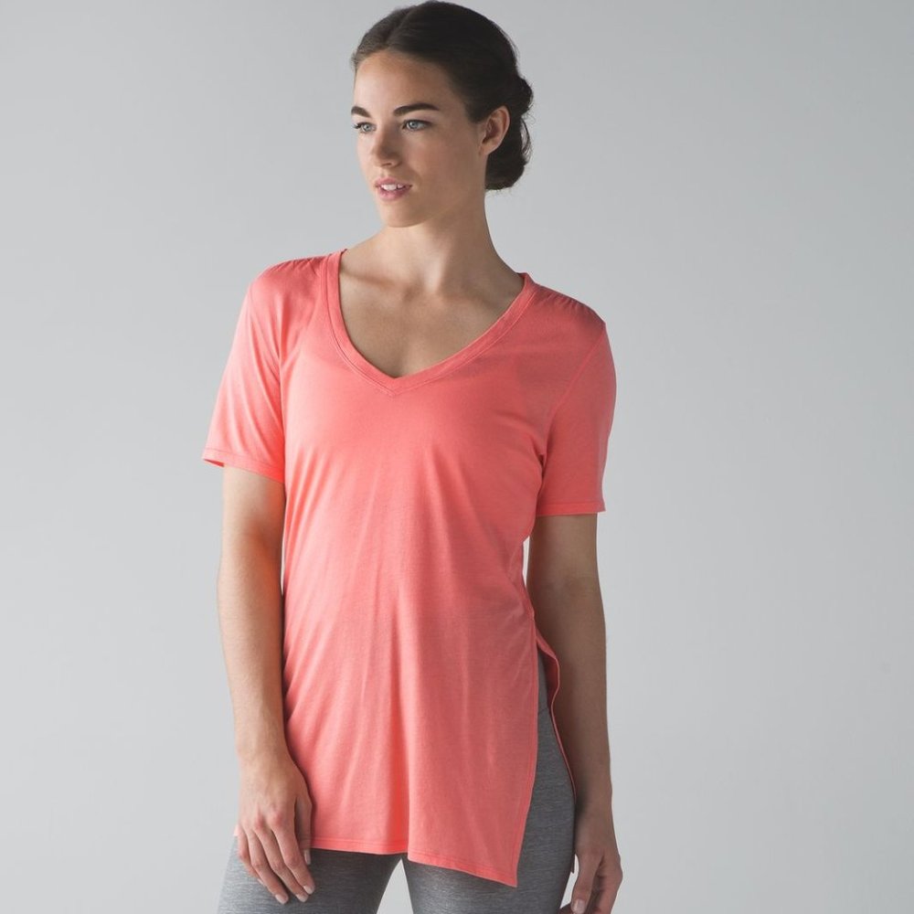 LULULEMON orange Zen Bender Short Sleeve